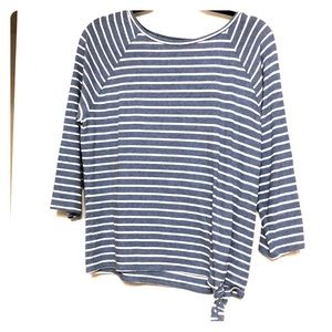 LOFT Striped three fourths sleeve SALE